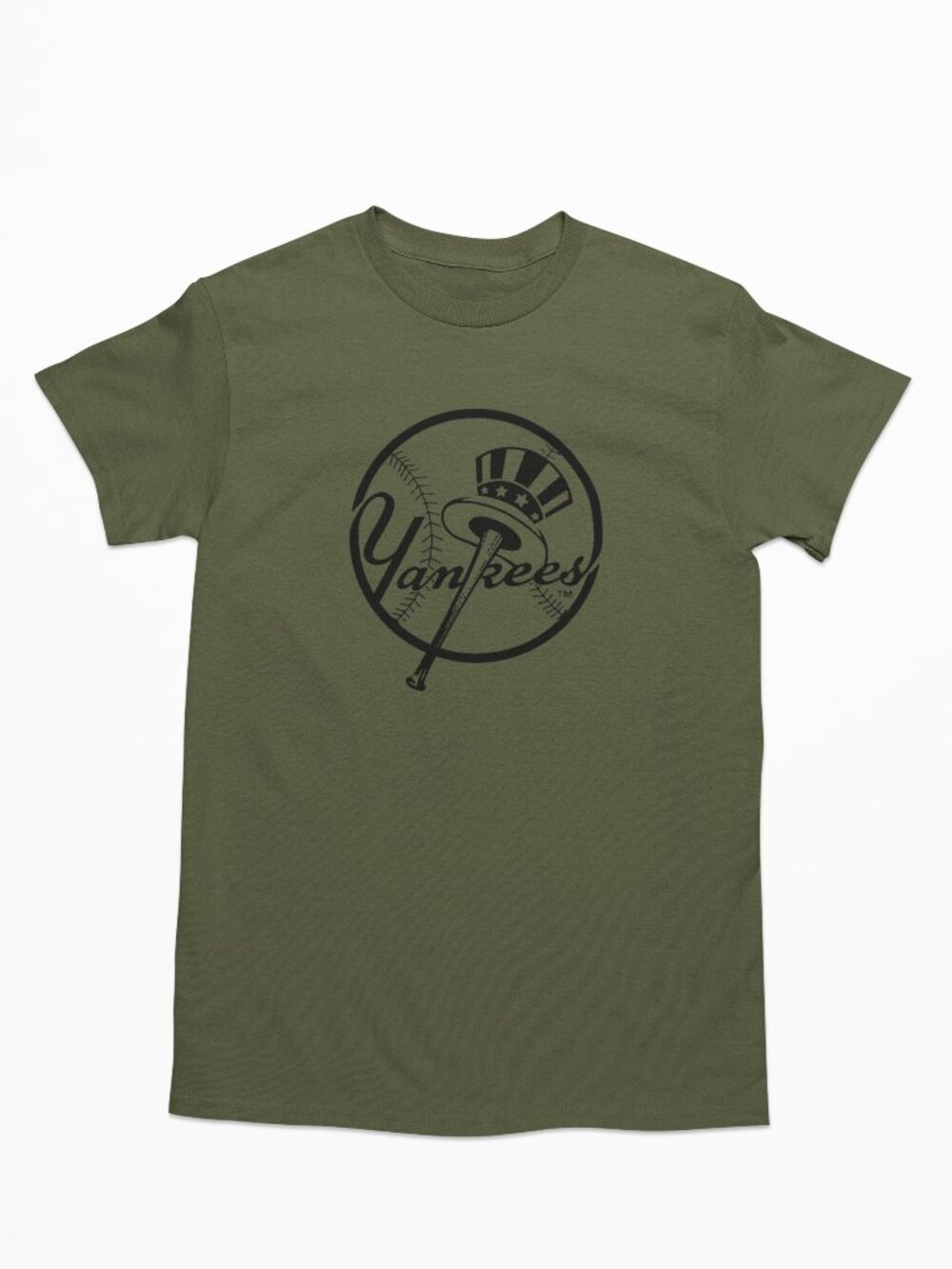 NEW York Yankees Ball Logo T-Shirt MILITARY ARMY GREEN